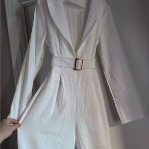White Belted Jumpsuit